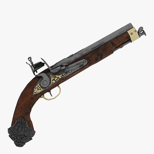 Ornate Flintlock Pistol model