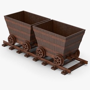 3D model Wild West Minecarts On Rails