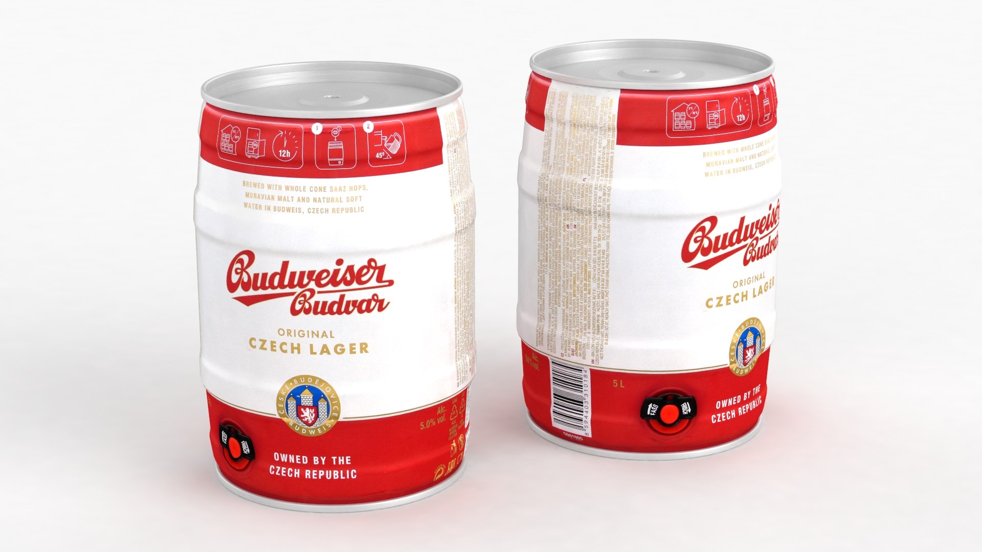 Beer Mini Party Keg Budweiser Budvar 5L 2022 Model TurboSquid 1954389