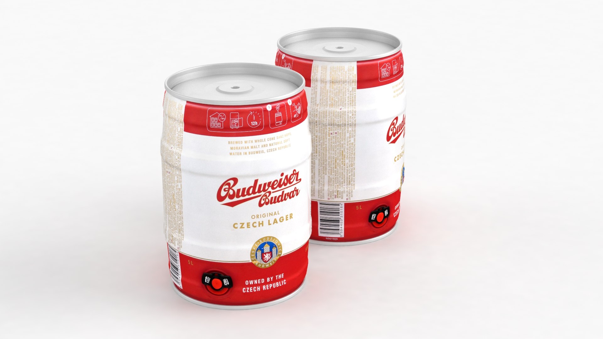 Beer Mini Party Keg Budweiser Budvar 5L 2022 Model TurboSquid 1954389