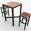 Table de pub avec tabourets