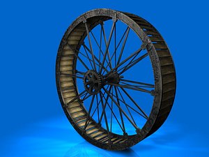 water wheel used old 3d c4d