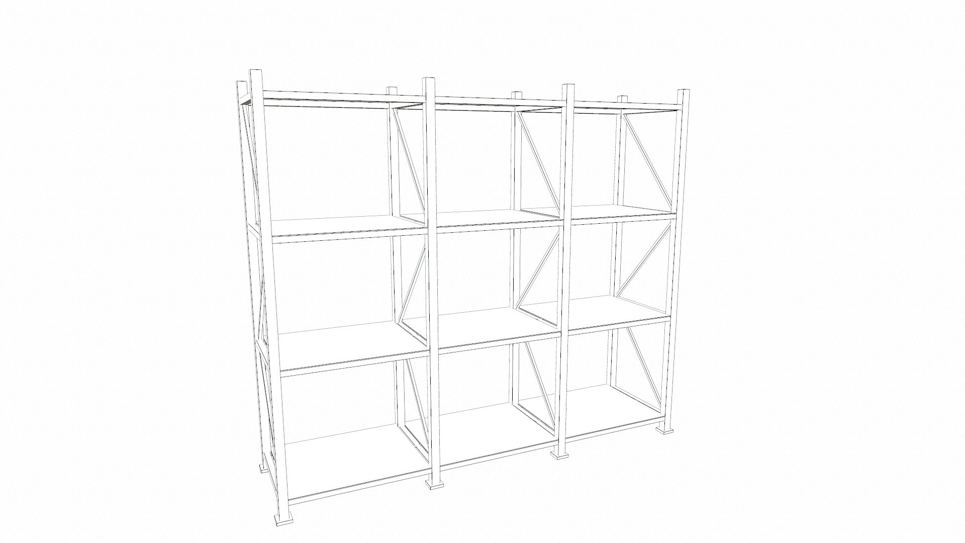 Industrial Pallet Racking 3D Model - TurboSquid 2342072