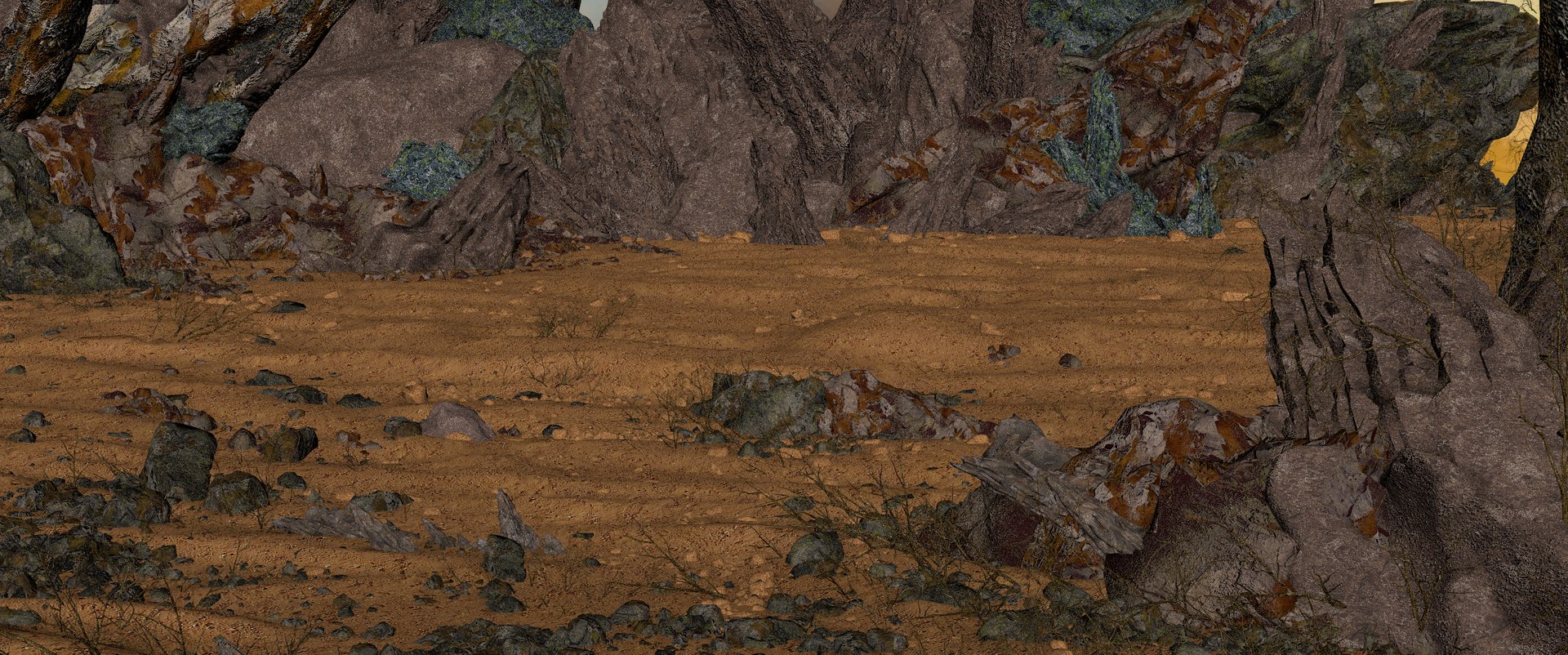 3D Sunset Desert Environment Model - TurboSquid 2108350