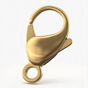 Lobster Claw Clasps Gold 3D model