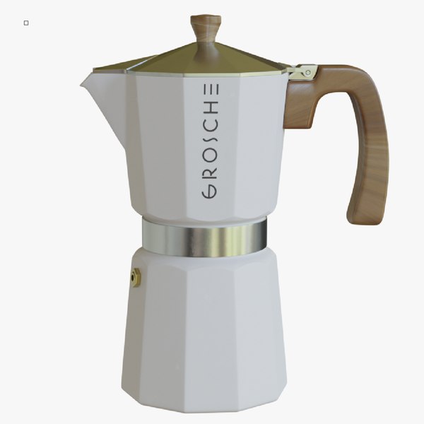Moka Pot GROSCHE Milano Stovetop Espresso Maker White 3D model