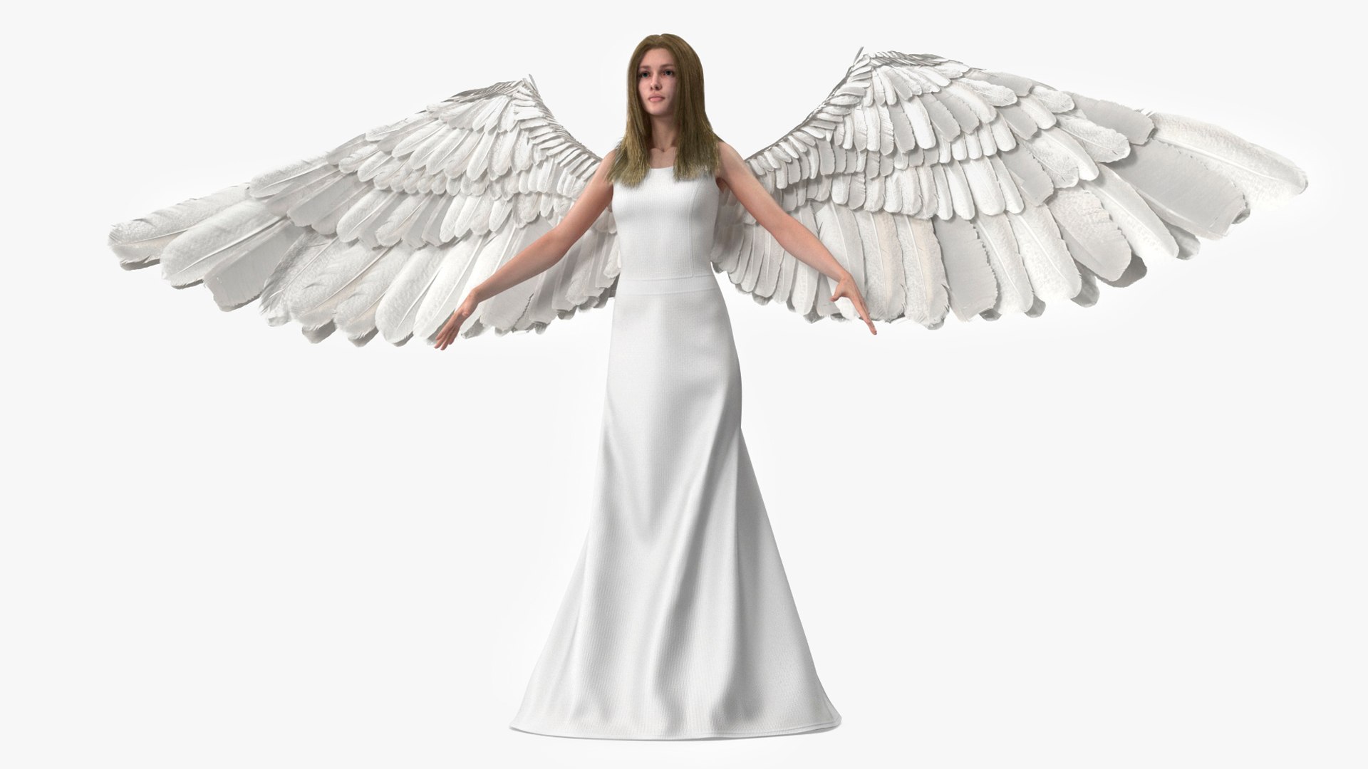 Blonde Female Angel T-pose 3D Model - TurboSquid 2223966