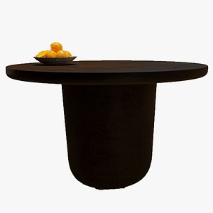 3D CB2 LOLA ROUND BLACK CONCRETE DINING TABLE 2020