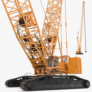 Heavy Lifting Crawler Crane Yellow Rigged for Maya 3D model