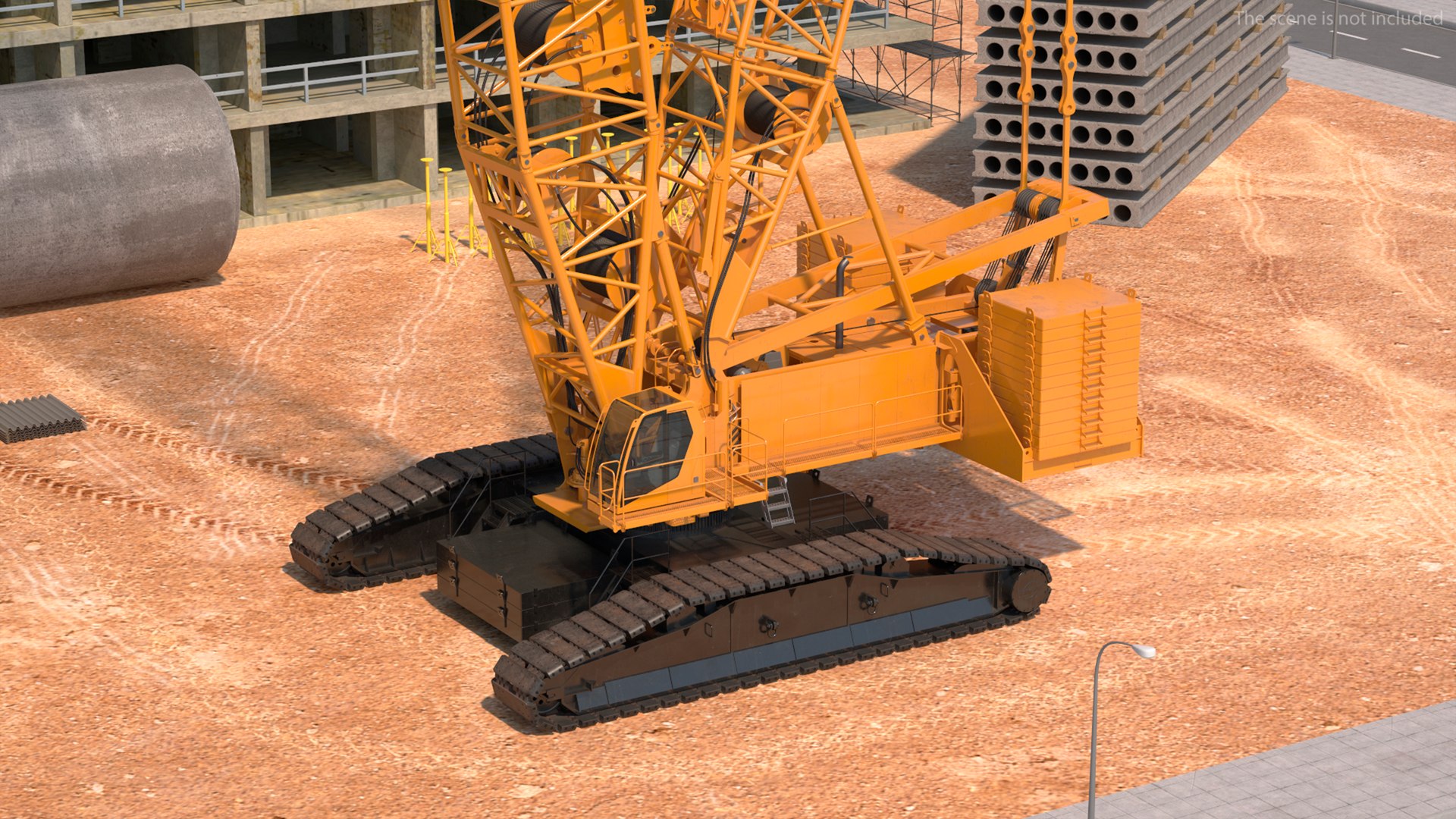 Heavy Lifting Crawler Crane Yellow Rigged For Maya 3D Model ...