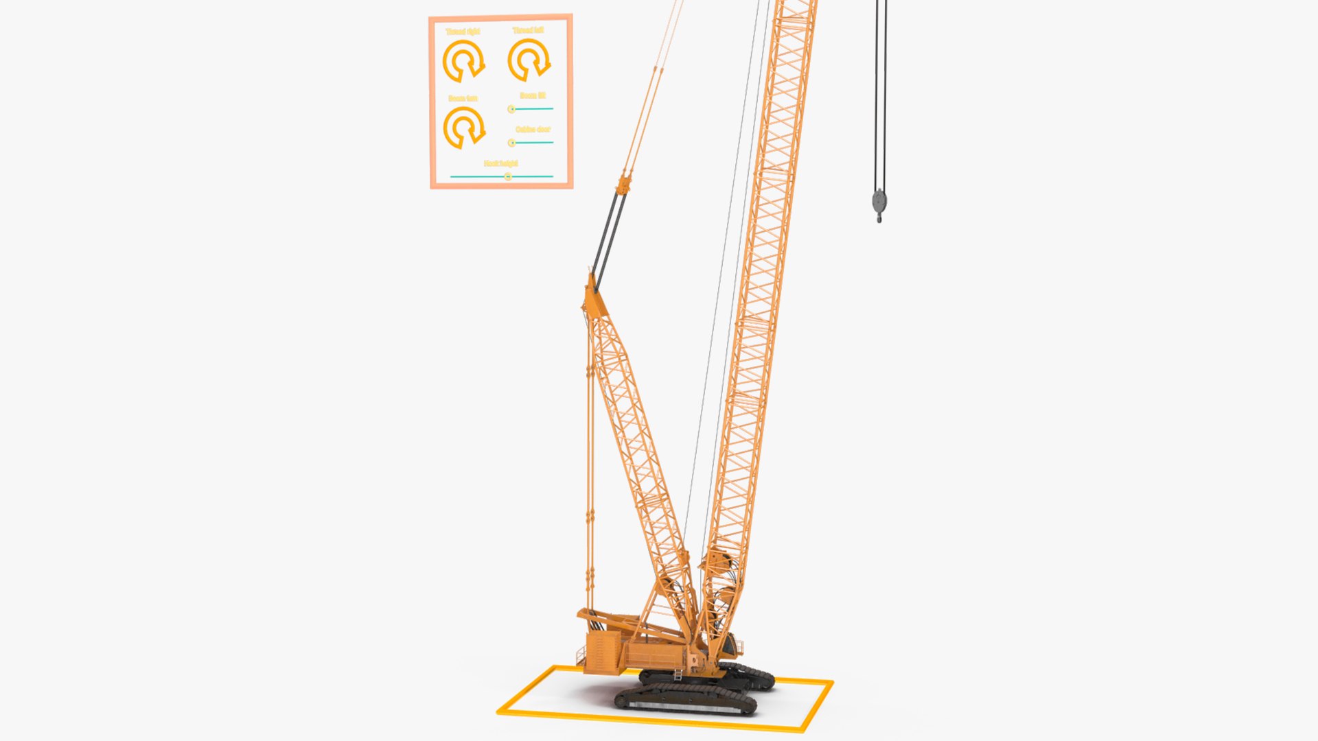 Heavy Lifting Crawler Crane Yellow Rigged For Maya 3D Model ...