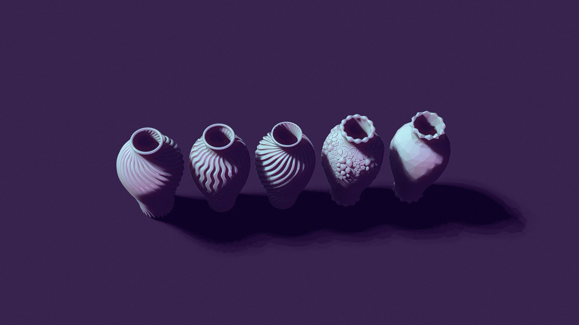 3D model Set of five vases - TurboSquid 2067404