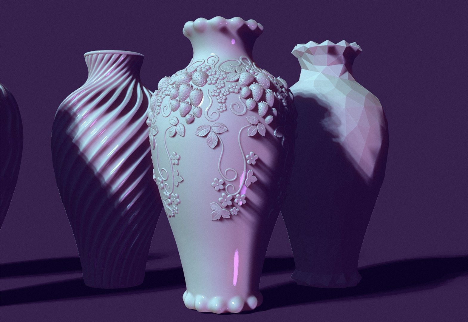 3D model Set of five vases - TurboSquid 2067404
