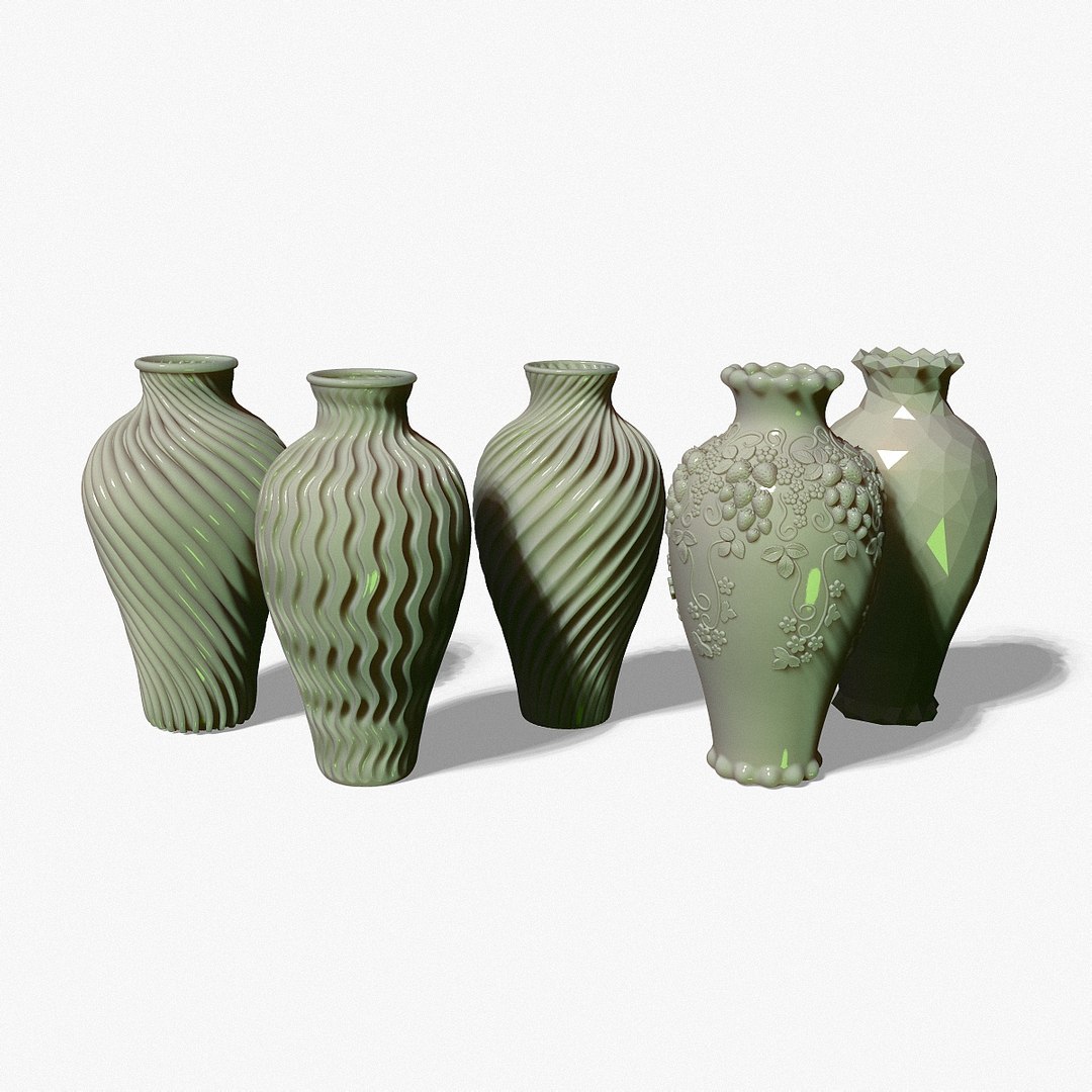 3D model Set of five vases - TurboSquid 2067404