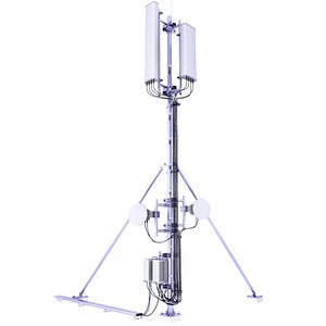 Roof Cell Phone Tower 3D Model 8