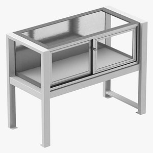 3D Glass Top Display Counter 01