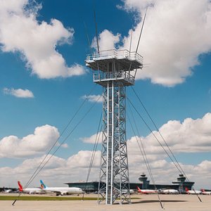 Airport Radar Tower 3D model