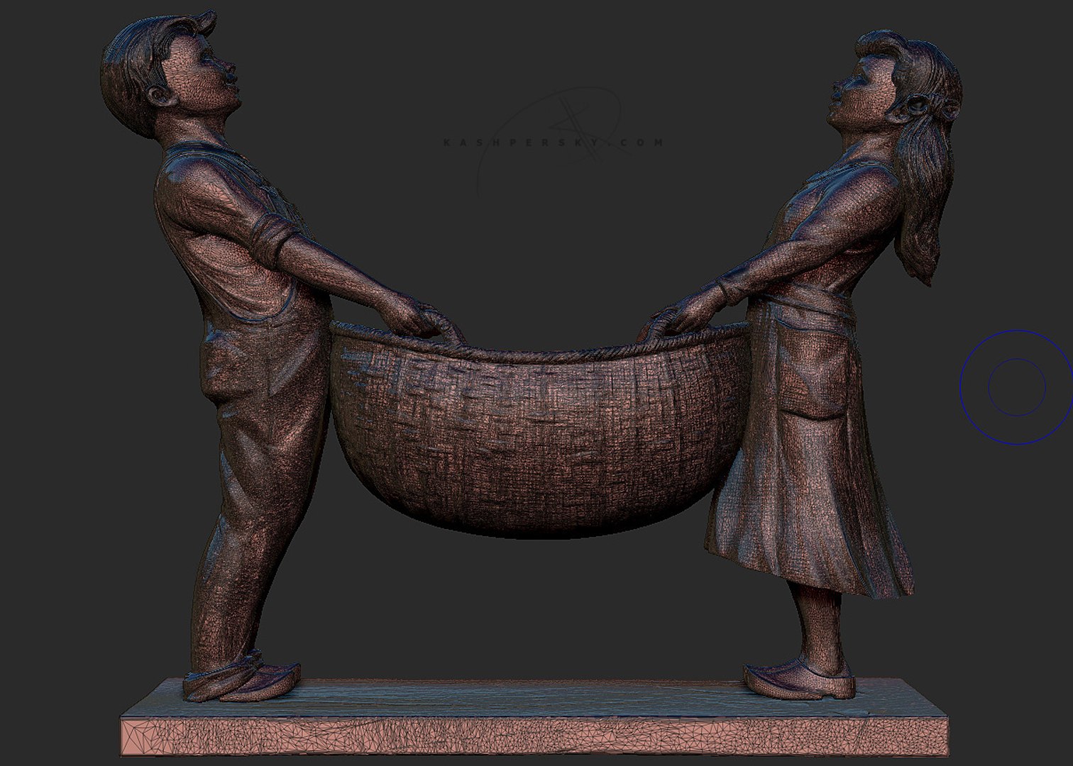 Boy Girl Sculpture 3d Model