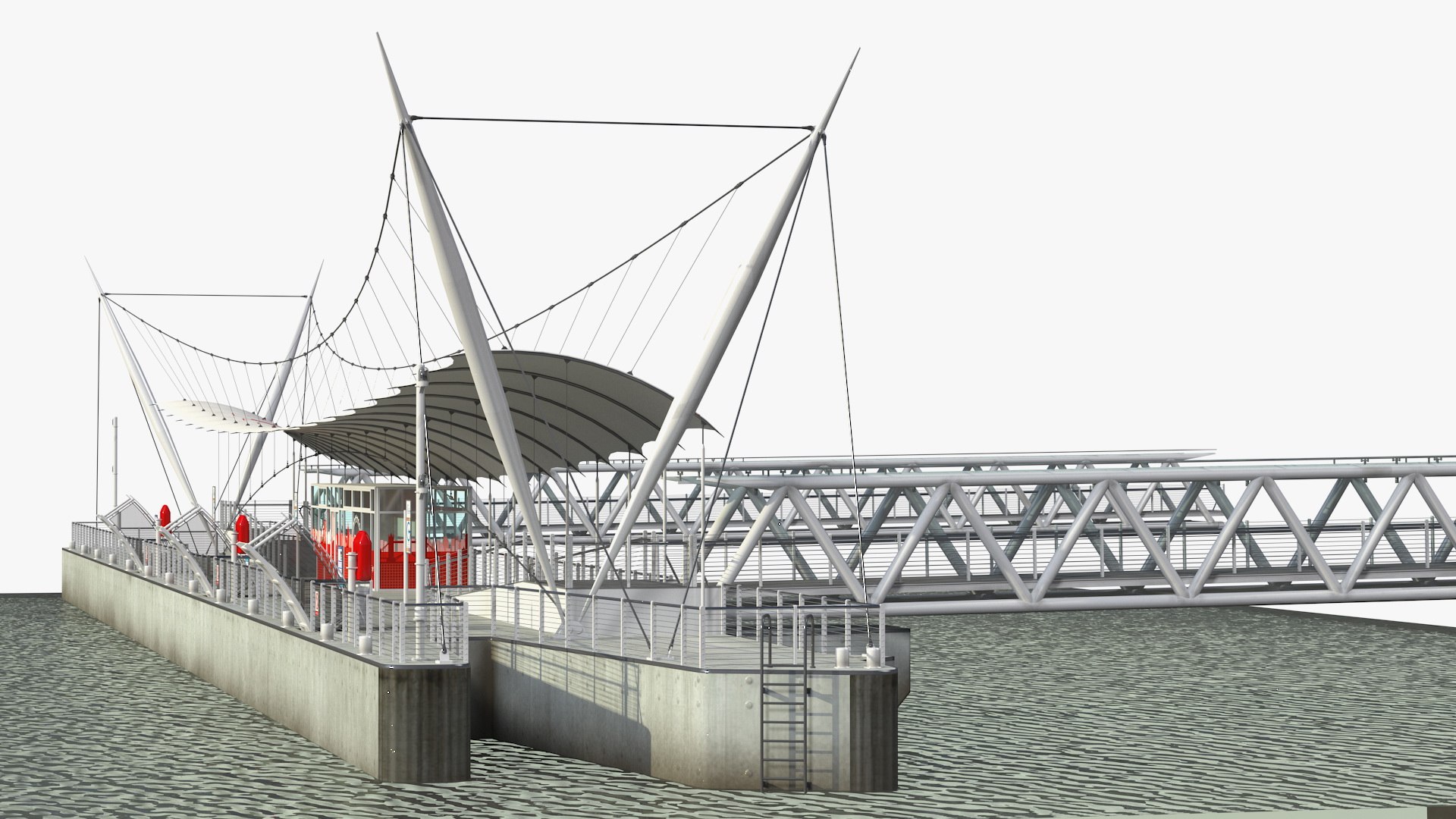 Millennium Wheel Pier Platform 3D model preview
