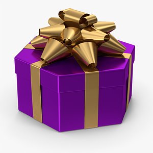 Purple Gift Box 3D model