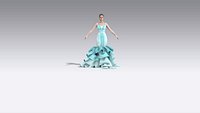 layering blouse and fish skirt dress ruffled look