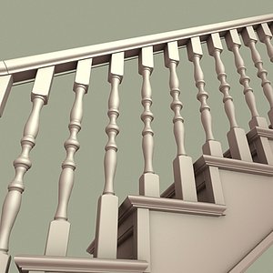 staircase railing 3d max