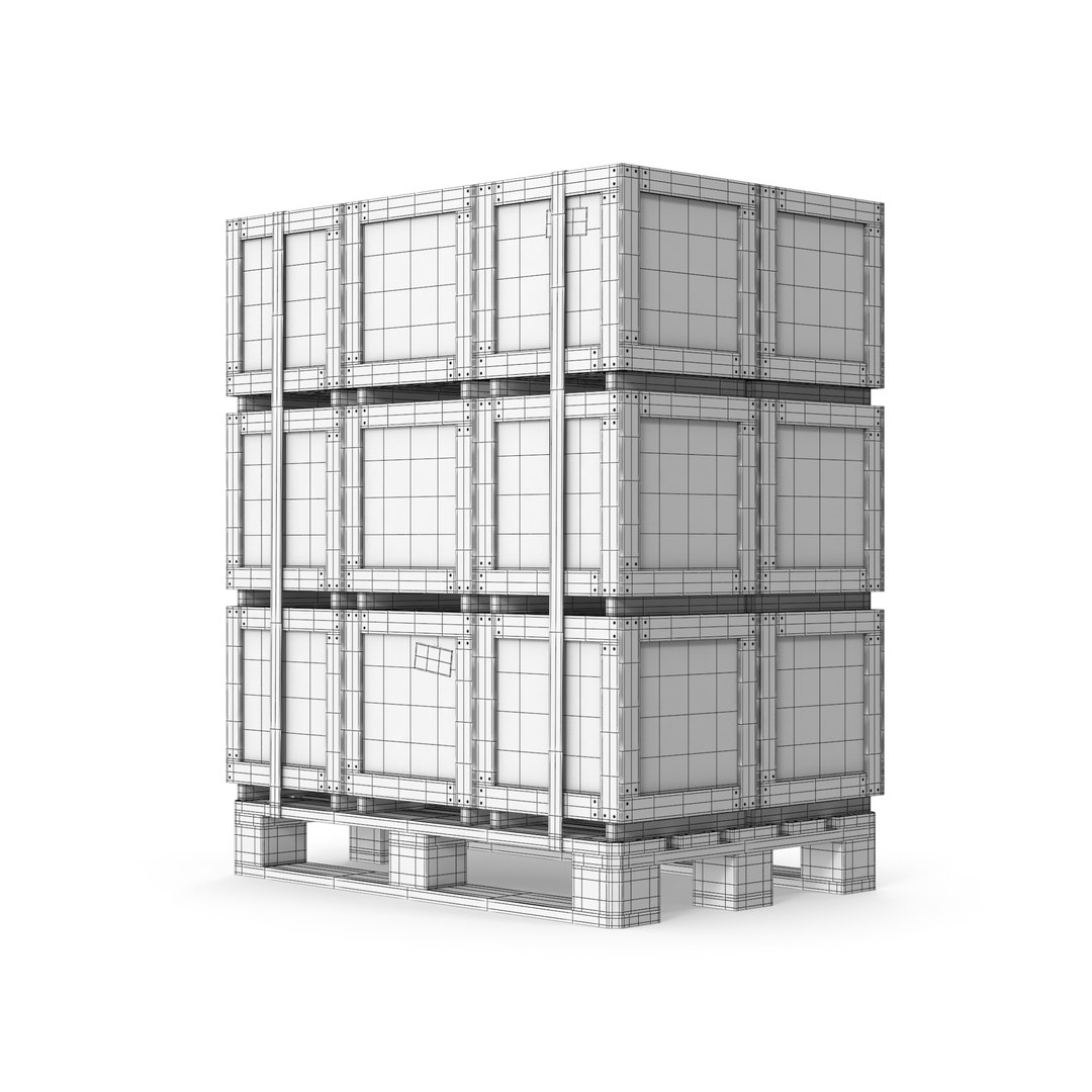 Crate Cargo Boxes On Pallet 3D model TurboSquid 2072317