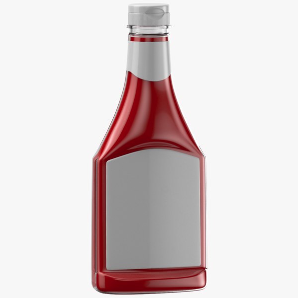 3D ketchup Bottle White Label model