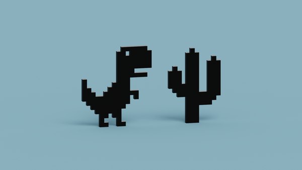 Dinossauro Pixelado Modelo 3D - TurboSquid 1937551