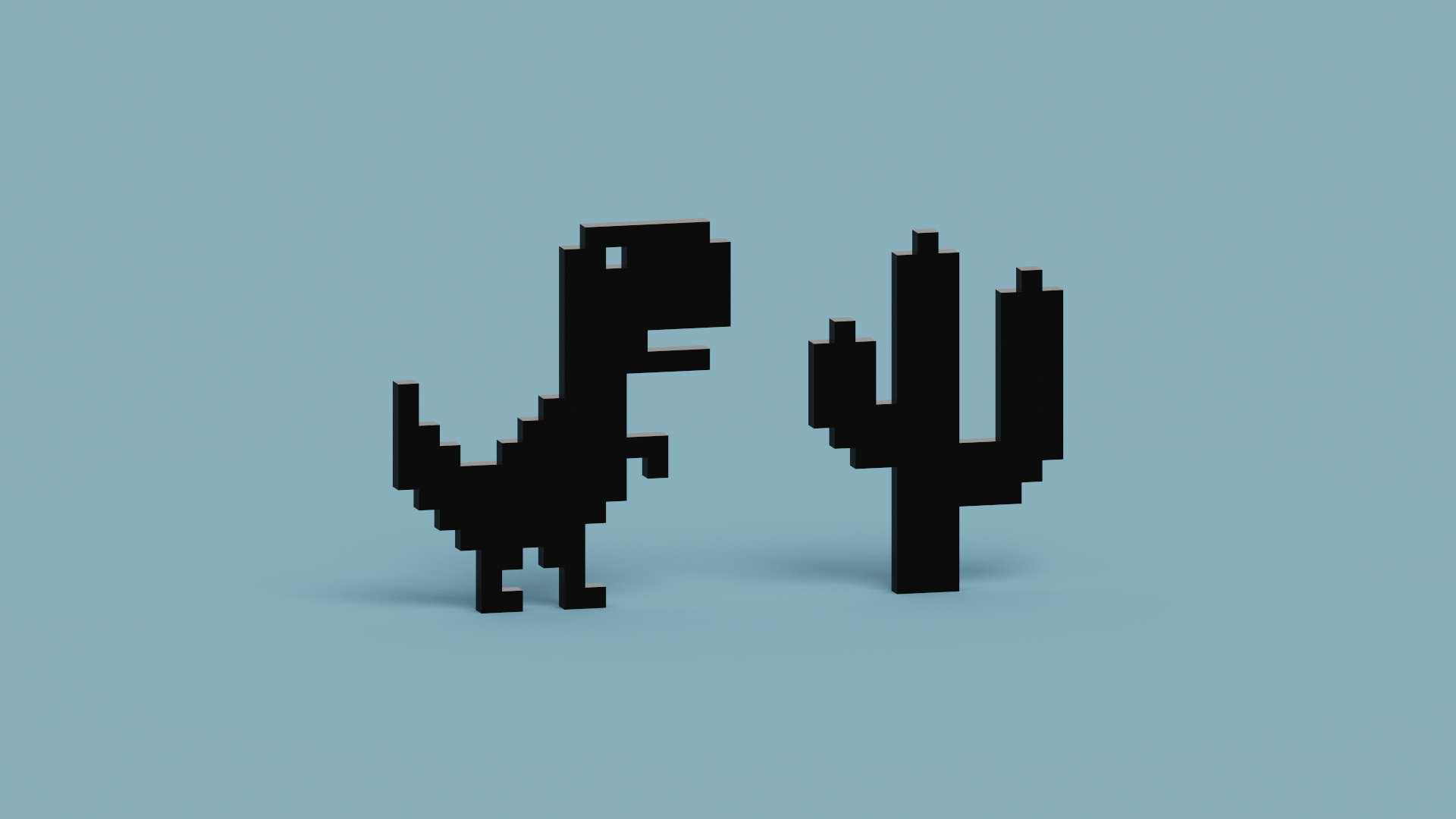 offline dinosaur game 3D model 3D printable