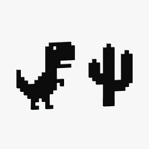 3D Pixel Dinosaur model