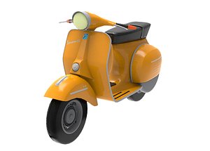 Classic Italian Piaggio Vespa Scooter Low-poly