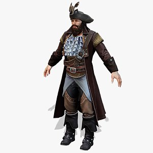 real-time rigged pirate 04 3D model