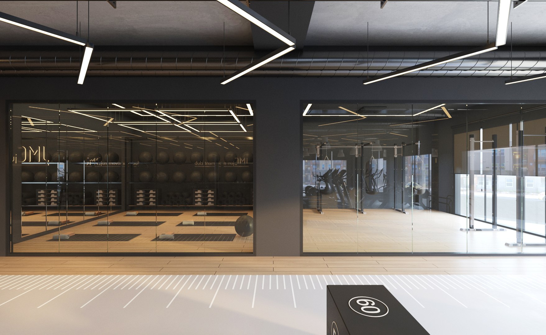 Modern Fitness Gym Interior 3D Model - TurboSquid 2364988