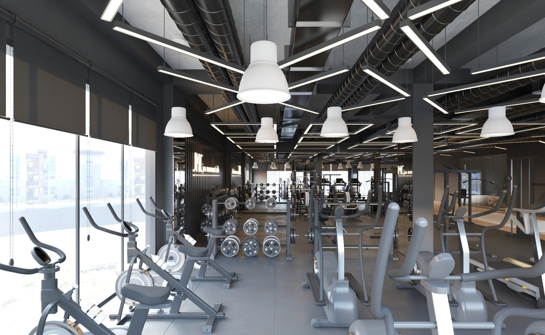 Modern Fitness Gym Interior 3D Model - TurboSquid 2364988