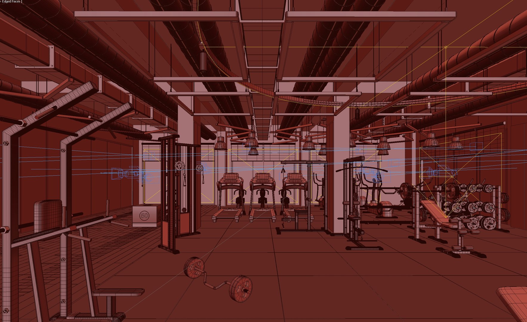 Modern Fitness Gym Interior 3D Model - TurboSquid 2364988