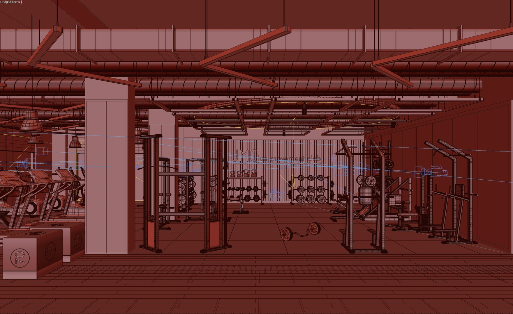 Modern Fitness Gym Interior 3D Model - TurboSquid 2364988