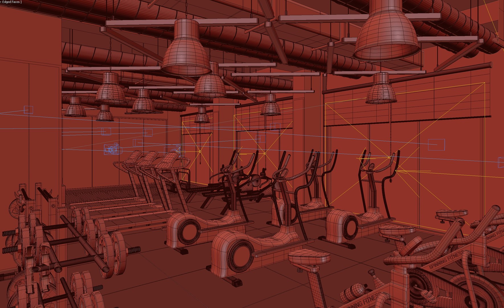 Modern Fitness Gym Interior 3D Model - TurboSquid 2364988