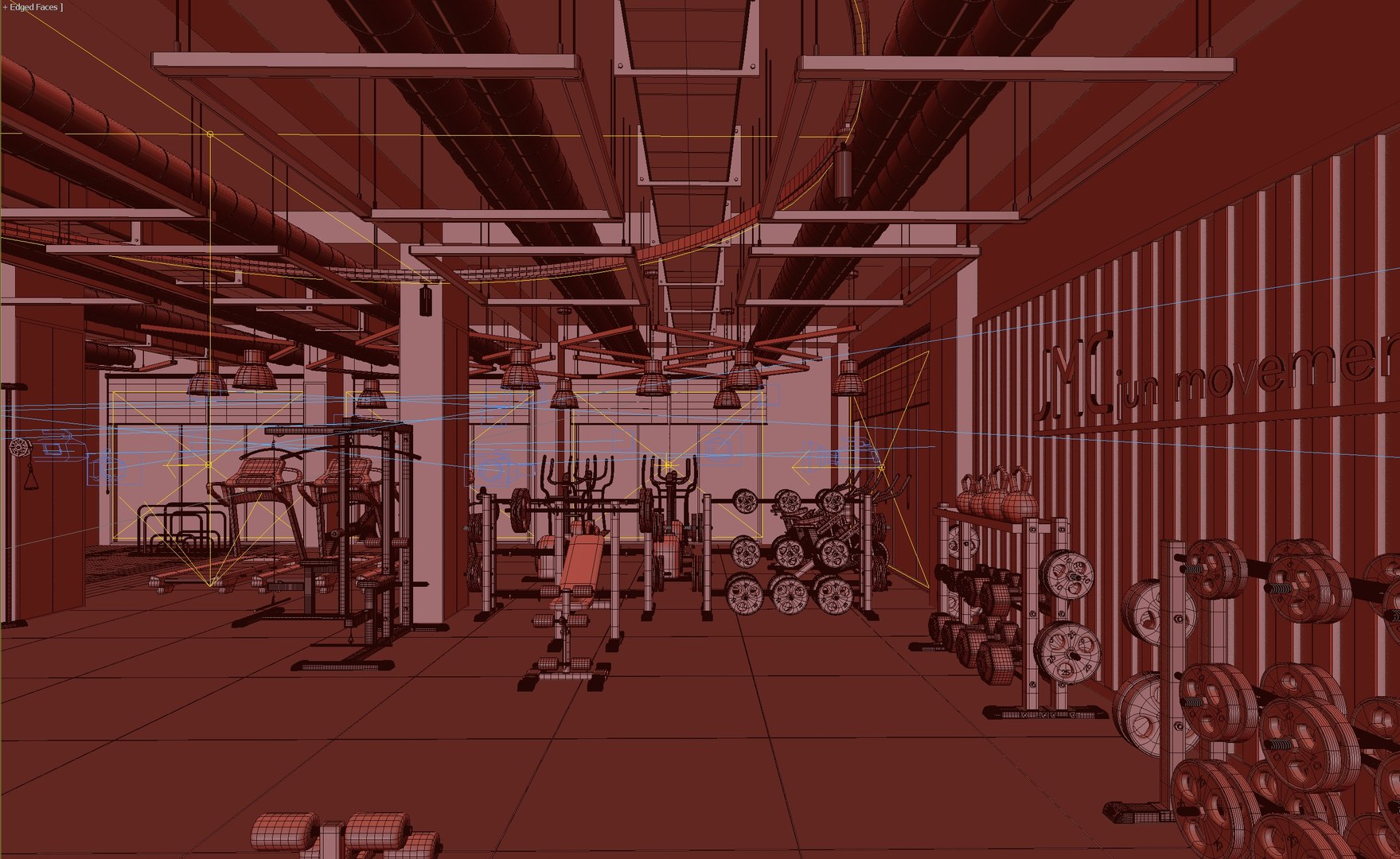 Modern Fitness Gym Interior 3D Model - TurboSquid 2364988