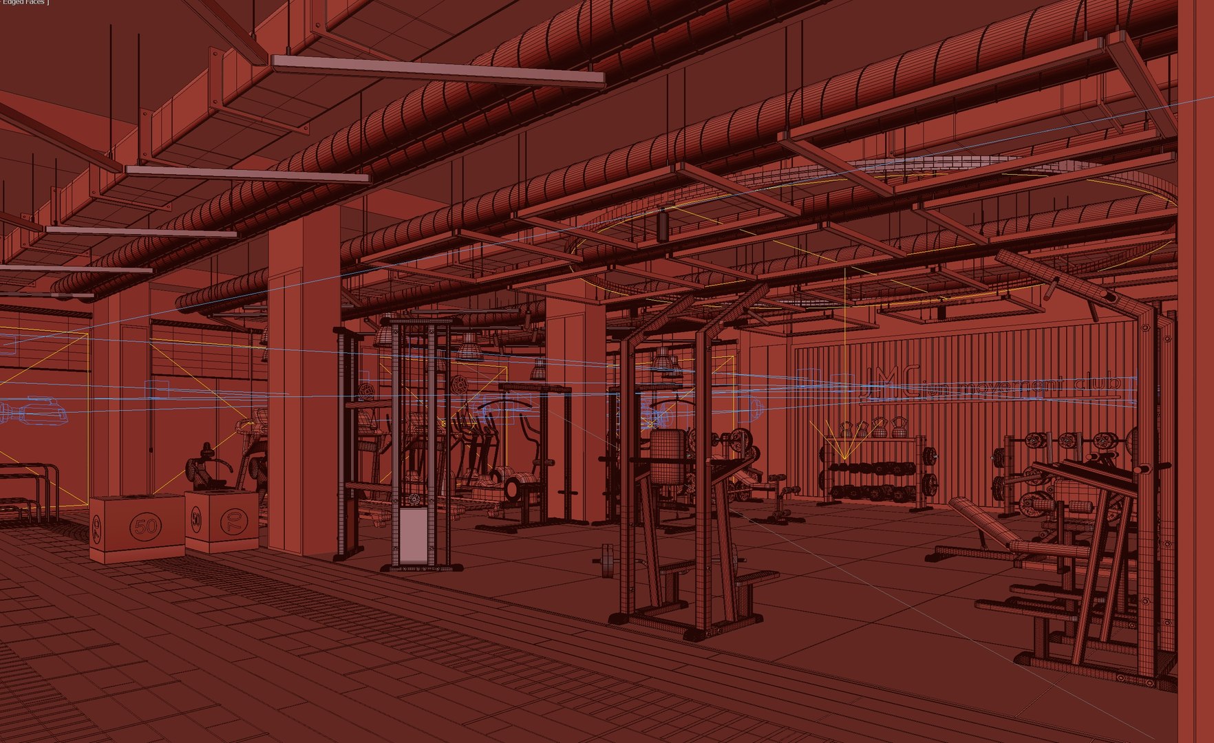 Modern Fitness Gym Interior 3D Model - TurboSquid 2364988