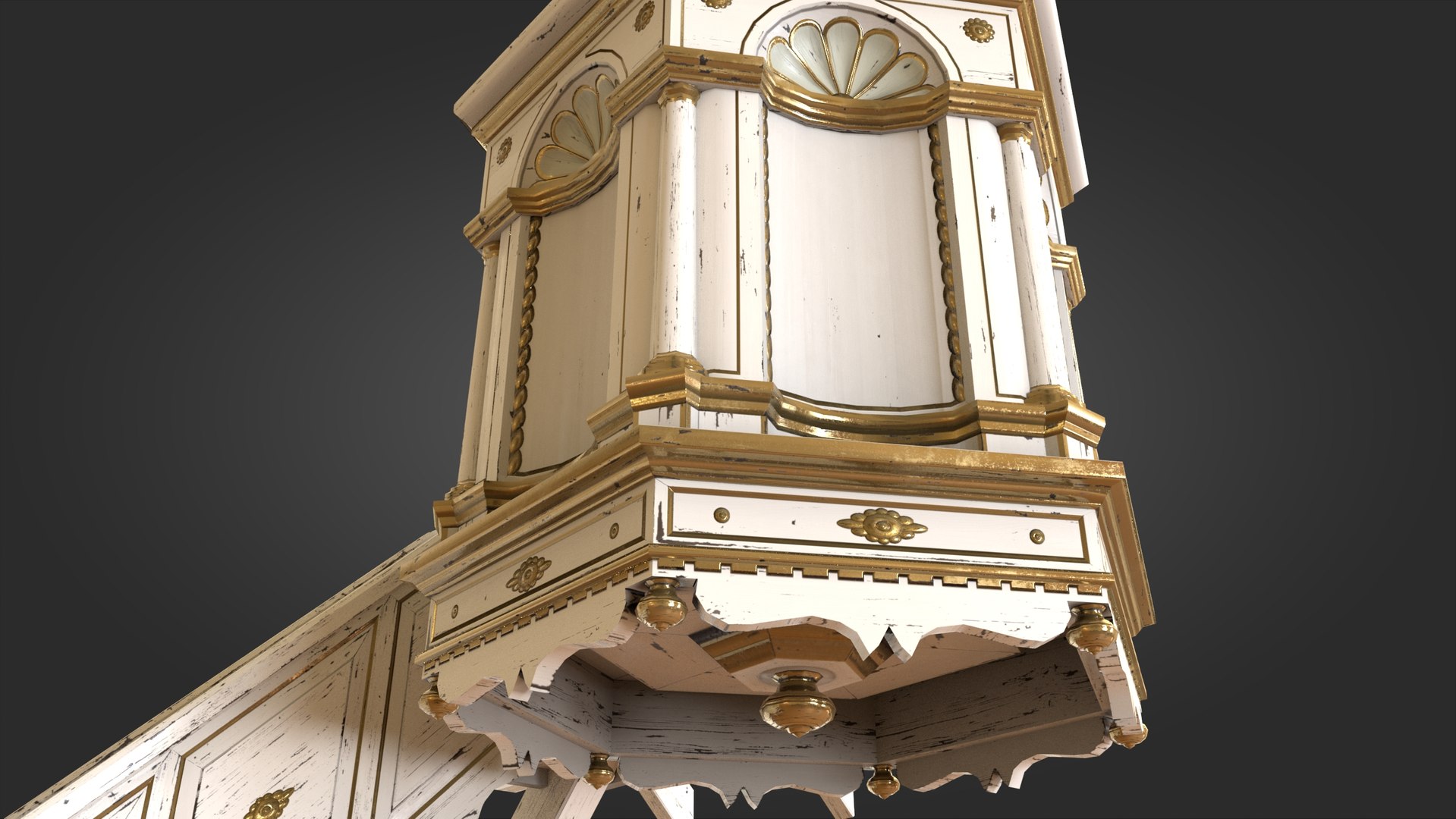 3D Model Medieval Church Pulpit White - PBR - TurboSquid 1817258