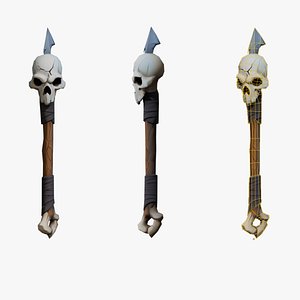 Stylized Skeleton Weapon - Graveborn Spear low-poly 3d model