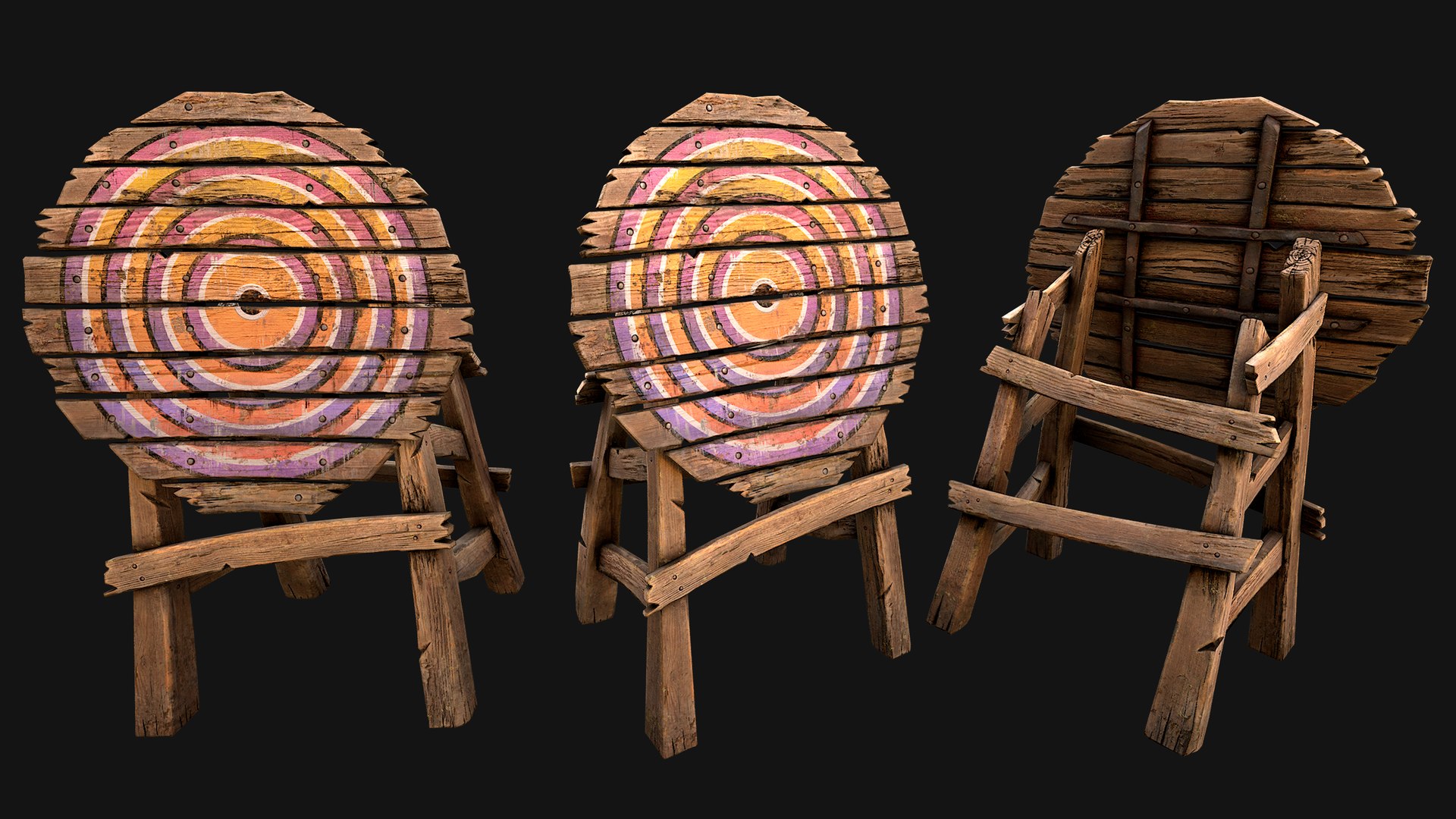 Medieval Target and Crossbow Shooting Range Set 3D model https://p.turbosquid.com/ts-thumb/RO/4aIrTH/Zo/woodentargetall11/png/1762691160/1920x1080/fit_q87/200883c707ce41f6ac70c74eaf04e2988440e52c/woodentargetall11.jpg