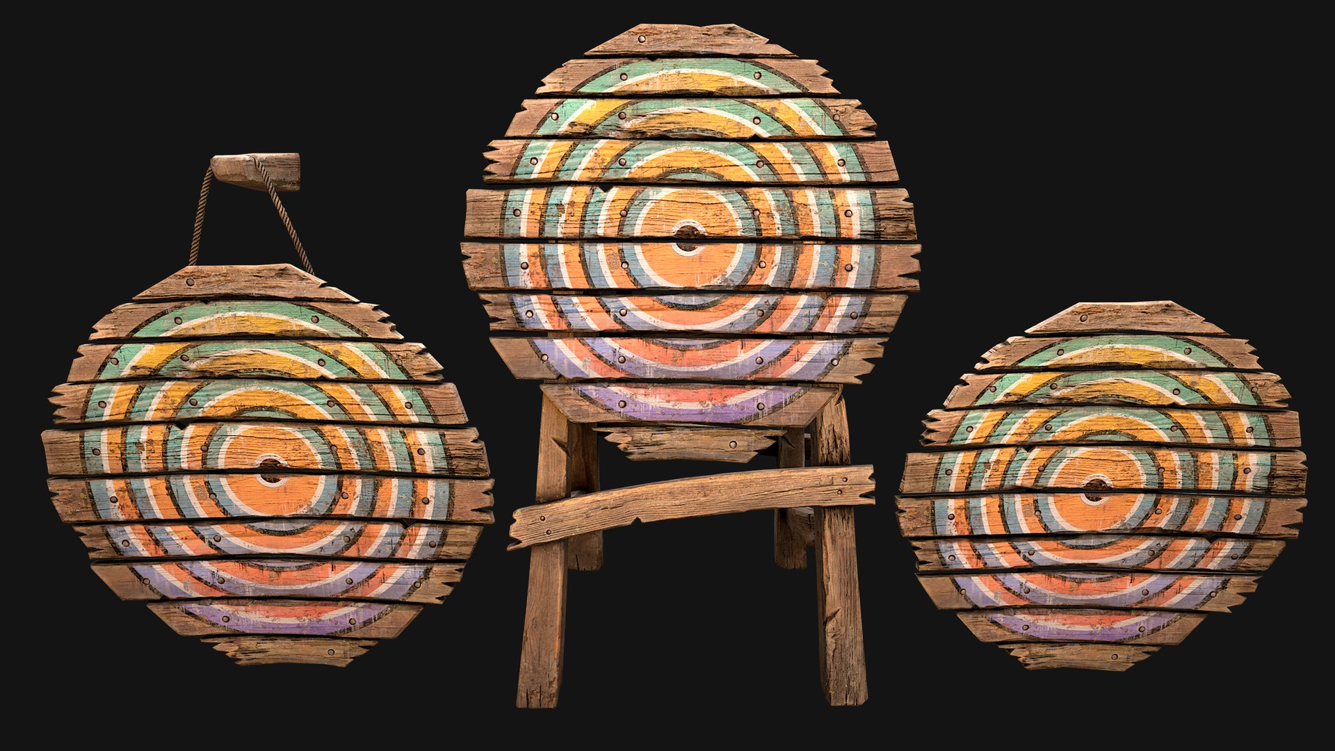 Medieval Target and Crossbow Shooting Range Set 3D model https://p.turbosquid.com/ts-thumb/RO/4aIrTH/m5/woodentargetall6/png/1762691157/1920x1080/fit_q87/917ee313816649bffb9bbd39fa4bb140c61bd2ca/woodentargetall6.jpg