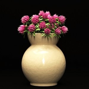 clover flowers vase 3d model