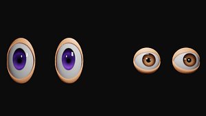 cartoon eyes 3D model