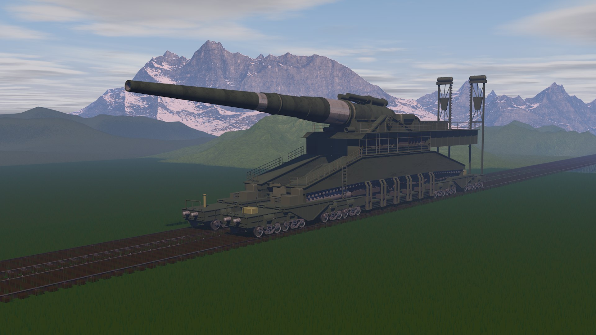 Schwerer Gustav 800mm Railroad Gun Modelo 3D - TurboSquid 1204286