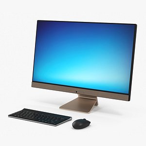 All-in-One Desktop Computer with Keyboard and Mouse 3D model