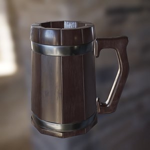 wood wooden beer 3D model