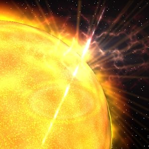 sun solar flare 3d max
